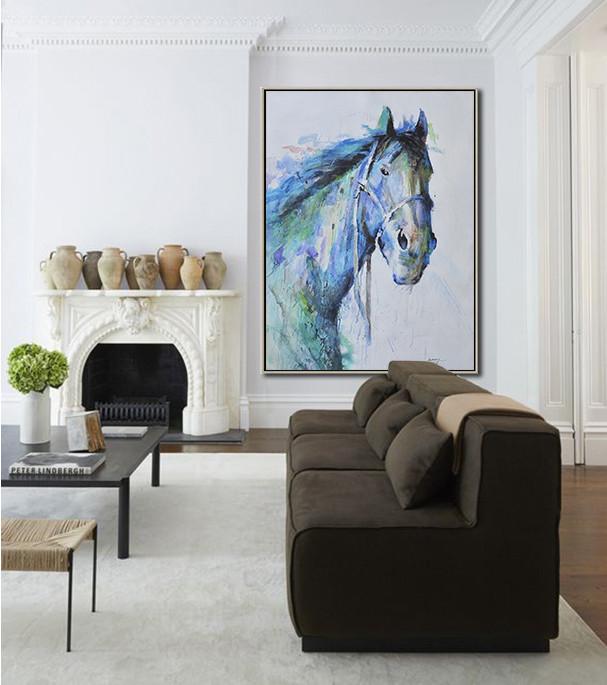 Vertical Abstract Horse Painting #LX59B - Click Image to Close